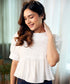 Sleeve Detailed Loose Fitted Cotton Top